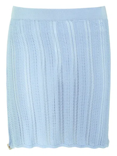Baobab Corsica Openwork Mini Skirt In Blue