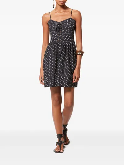 Isabel Marant Étoile Dryna Floral-pattern Mini Dress In Black
