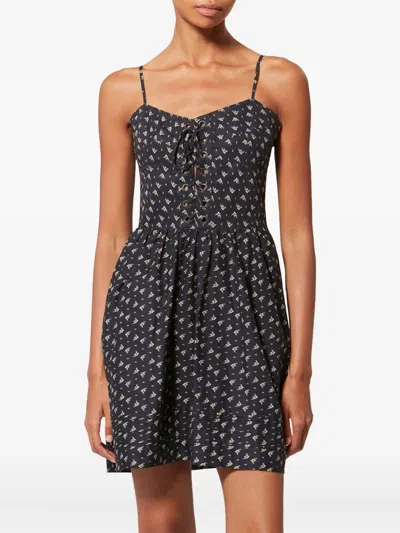 Isabel Marant Étoile Dryna Floral-pattern Mini Dress In Black