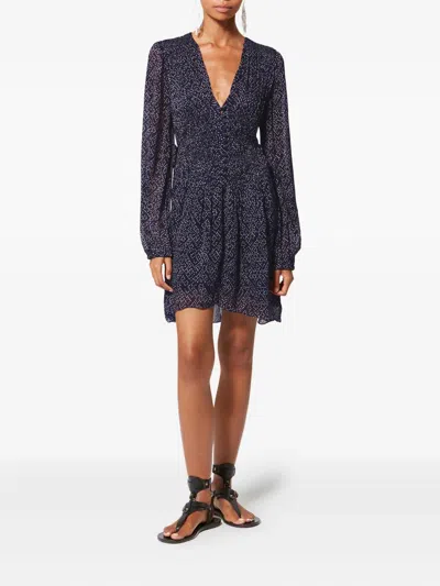 Isabel Marant Étoile Lorieana Polka-dot Mini Dress In Blue