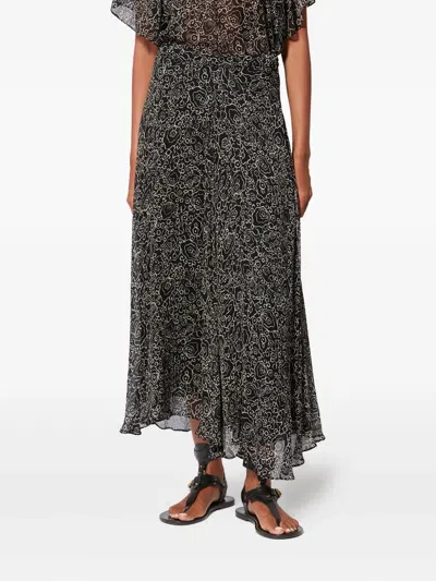 Isabel Marant Étoile Lycia Floral-print Midi Skirt In Black