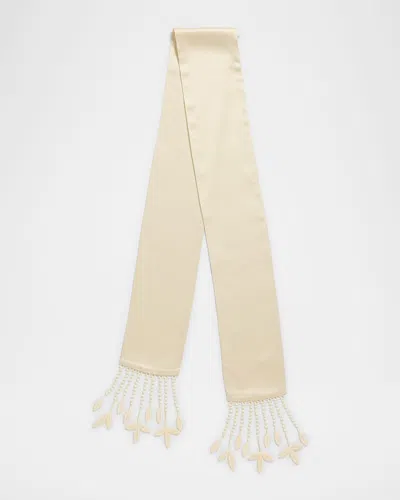 Totême Guipure Lace Tuxedo Scarf In White