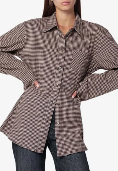 Our Legacy Flannel Check Long-sleeved Shirt In Brown