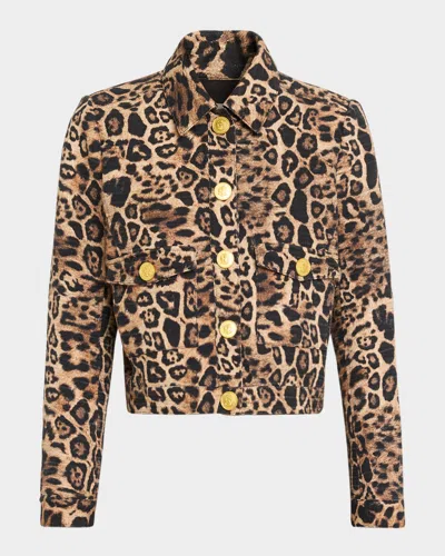 L'agence Cyra Leopard Tweed Low-rise Mini Skirt