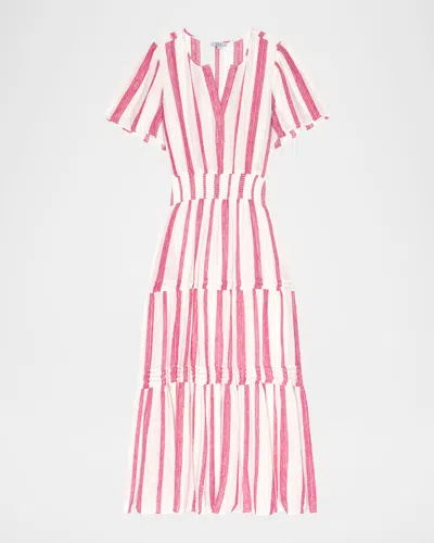 Rails Cannes Stripe Short-sleeve Midi Dress