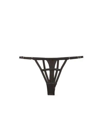 Fleur Du Mal Caged Thong In Black