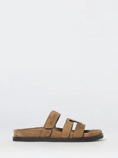 Tory Burch Ines Suede Triple-band Sport Mule Sandals In Brown