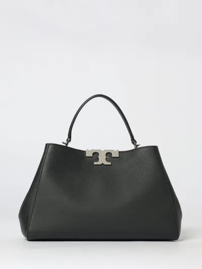 Tory Burch Eleanor Pebbled Leather Satchel Shoulder Bag In Black