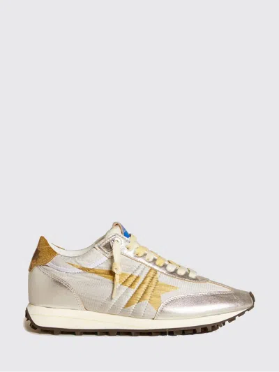Golden Goose Running Marathon Nylon Upper Lamineted Toe And Spur Printed Star Glitter Heel Shoes In Multi