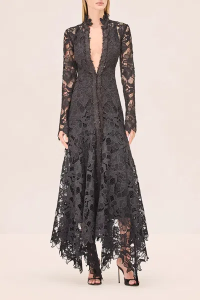 Alexis Camila Long Sleeve Midi Dress In Black