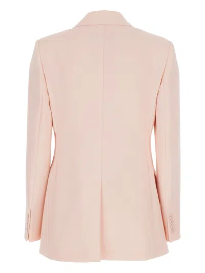 Max Mara Double-breasted Fitted Jacket In Pink