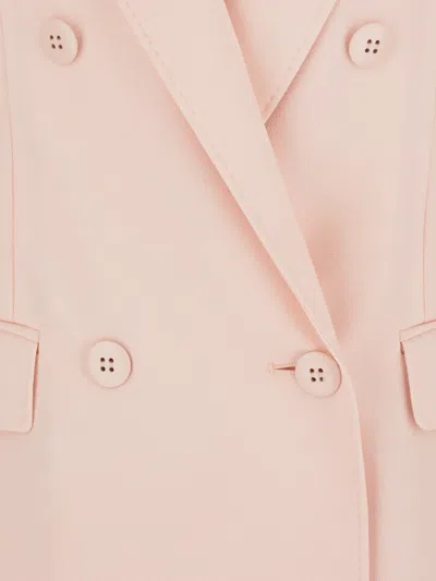 Max Mara Double-breasted Fitted Jacket In Pink
