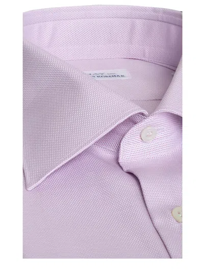 Fray Textured Shirt In Pink