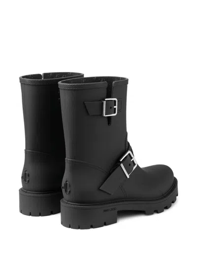 Jimmy Choo Biker Rain Black Tpu Rain Boots Black 42 In Black