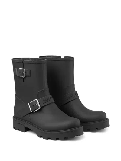 Jimmy Choo Biker Rain Black Tpu Rain Boots Black 42 In Black