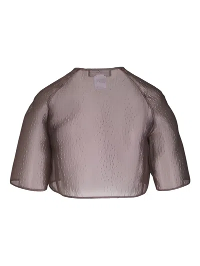 Talbot Runhof Open Front Jacket In Brown