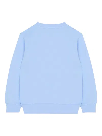 Balmain Printed Buttoned Sweatshirt In Blue