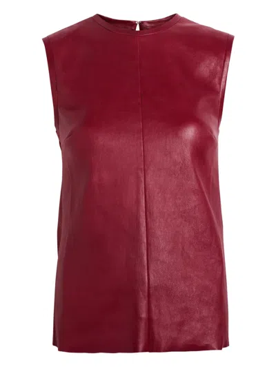 Stouls Miuccia Sleeveless Leather Tank Top In Red