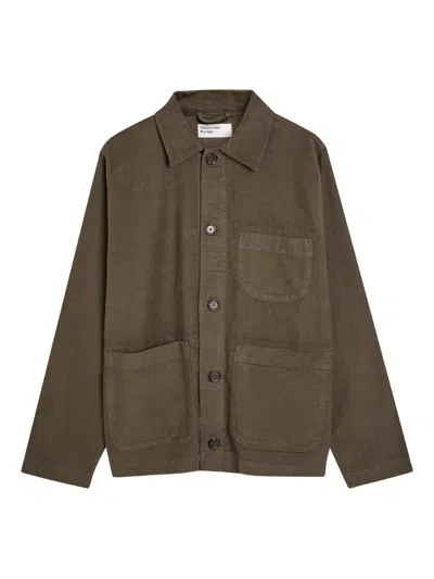 Universal Works Button Field Shirt Jacket In Brown