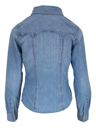 Twp Button Front Shirt In Blue