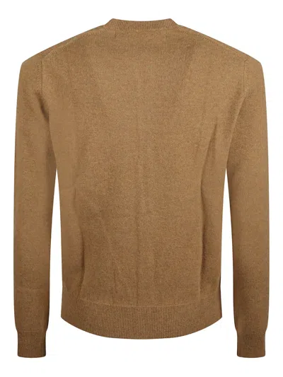 Comme Des Garçons Play Button Heart-motif Cardigan In Brown