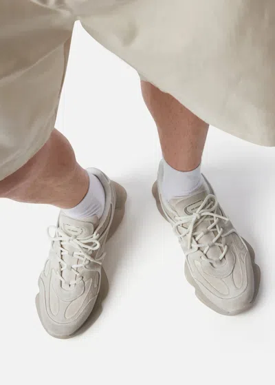 Axel Arigato Eris White Sneaker With Side Logo Lettering And Panel Design In Suede Man In Neutral