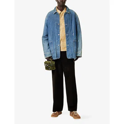 Visvim Mens Indigo Coverall Down-padded Denim Jacket In Blue