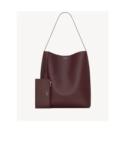 Saint Laurent Large Snap Tote In Purple