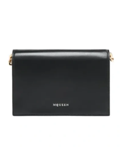 Alexander Mcqueen Small Chain-embellished Skull Shoulder Bag In Black