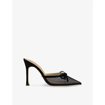 Tony Bianco Womens Black Aroma Mesh And Suede Heeled Mules Eur 37 / 4 Uk In Black