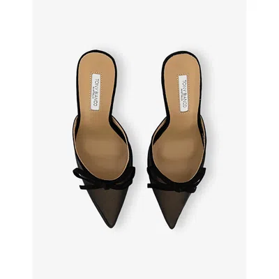 Tony Bianco Womens Black Aroma Mesh And Suede Heeled Mules Eur 37 / 4 Uk In Black