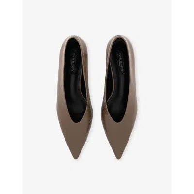 Tony Bianco Womens Taupe Brown Cherry Patent-leather Pumps Eur 40 / 7 Uk In Brown