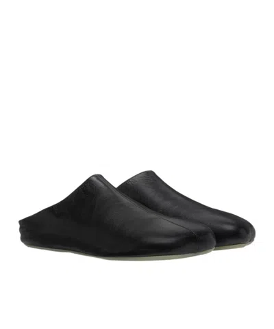 Mm6 Maison Margiela Anatomical Leather Sabot In Black