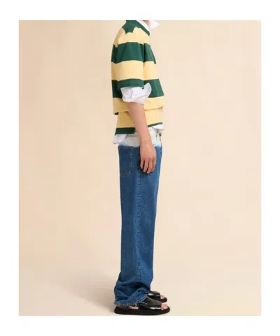 Marni Green And Yellow Maxi-stripe Cotton T-shirt In Multi