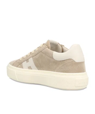 Hogan Grey Crosswind Calfskin Suede Sneakers In Neutral