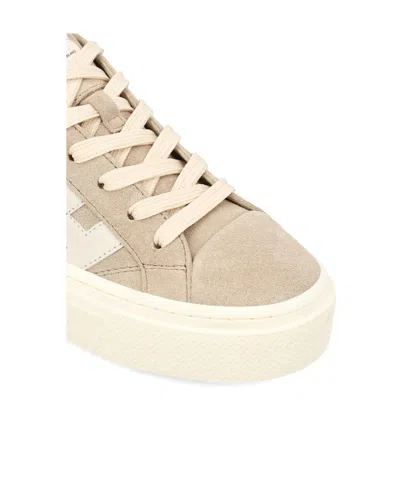 Hogan Grey Crosswind Calfskin Suede Sneakers In Neutral