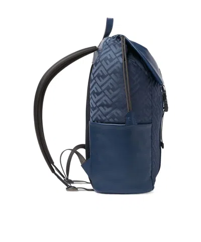 Fendi Flux Backpack In Blue