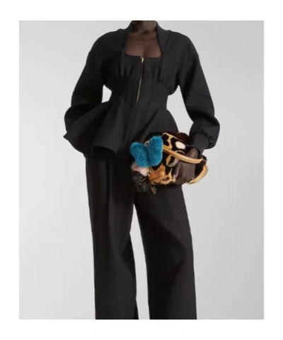 Fendi Zip-up Fitted Jacket In Black