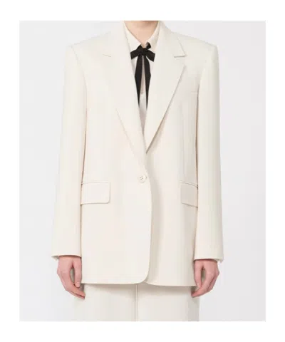 Max Mara Single-breasted Suit Jacket In White