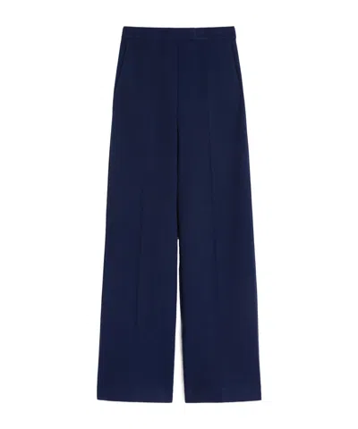 Max Mara High-waisted Wide-leg Pants In Blue