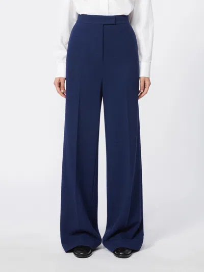 Max Mara High-waisted Wide-leg Pants In Blue