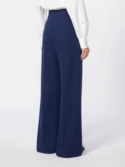Max Mara High-waisted Wide-leg Pants In Blue