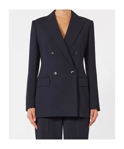 Max Mara Double-breasted Blazer In Blue