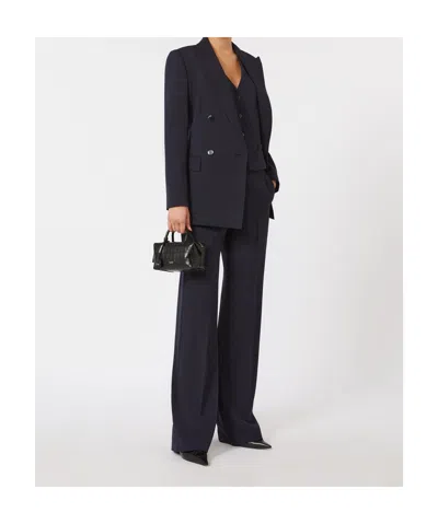 Max Mara Double-breasted Blazer In Blue