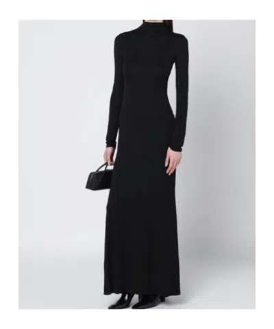Alaïa Alaia Black Dress With Back Draping Women In Multi