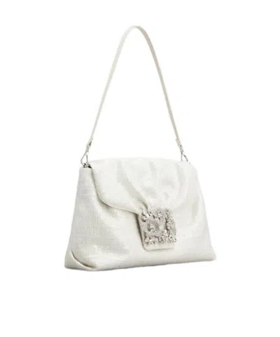 Roger Vivier Efflorescence Mini Sequined Shoulder Bag In White
