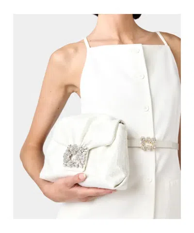 Roger Vivier Efflorescence Mini Sequined Shoulder Bag In White