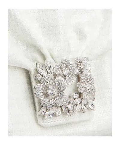 Roger Vivier Efflorescence Mini Sequined Shoulder Bag In White