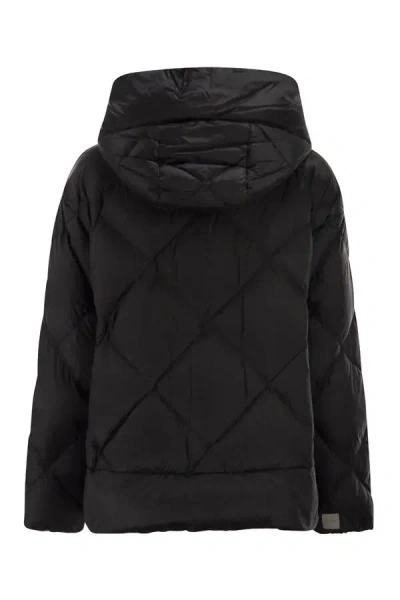 Max Mara The Cube Mtcsoftfe Hooded Down Jacket In Black