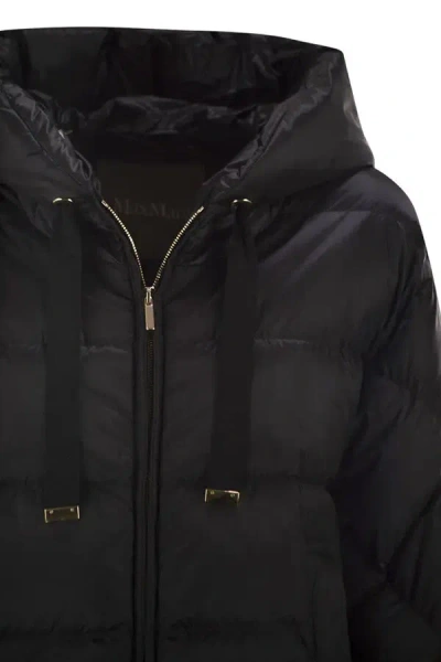 Max Mara The Cube Mtcsoftfe Hooded Down Jacket In Black